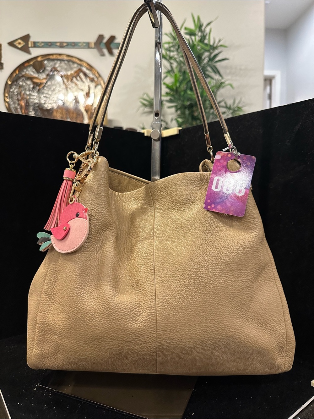 Coach #088 Madison Phoebe Pebbled Leather Shoulder Bag